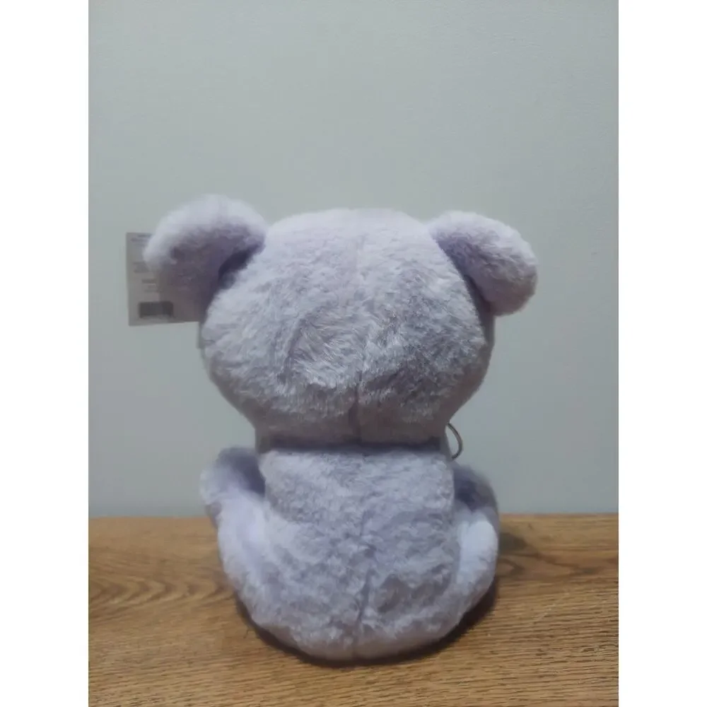 Valentine Purple Teddy Bear Plush with Heart Anniversary Love Stuffed Animal New